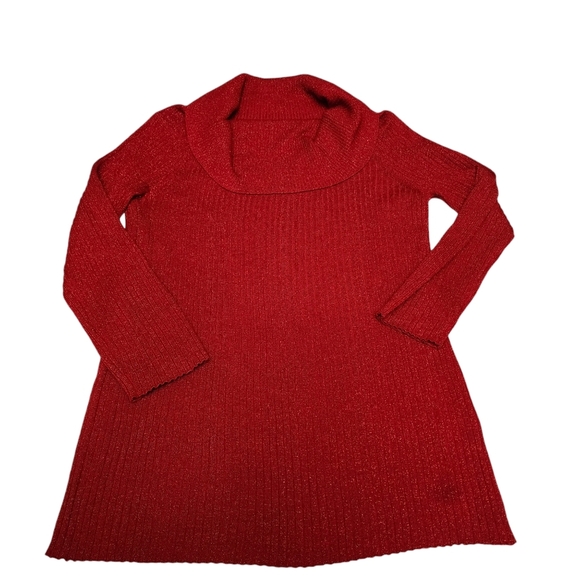 Red Sparkling Ribbed Sweater - Picture 7 of 13